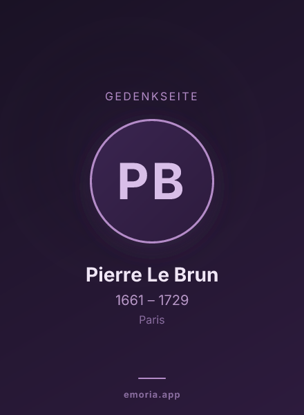 Gedenkportrait von Pierre Le Brun