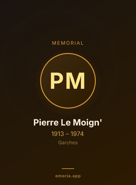 Memorial portrait of Pierre Le Moign'