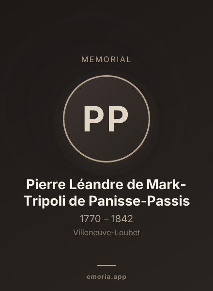 Memorial portrait of Pierre Léandre de Mark-Tripoli de Panisse-Passis
