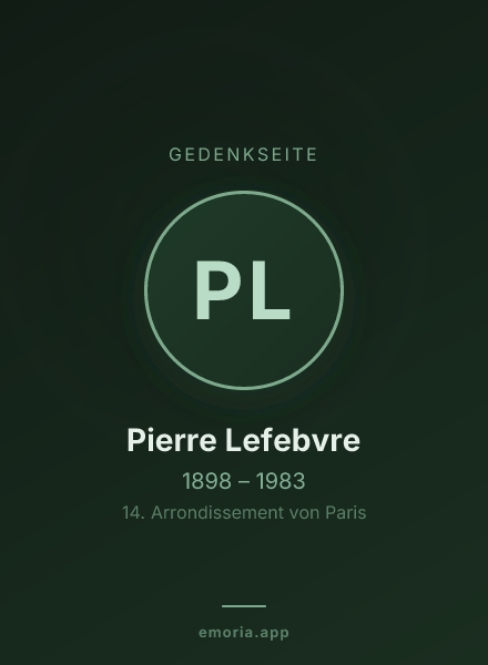 Gedenkportrait von Pierre Lefebvre