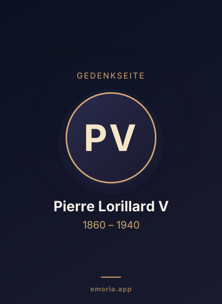 Gedenkportrait von Pierre Lorillard V