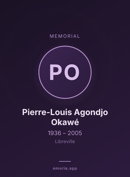 Memorial portrait of Pierre-Louis Agondjo Okawé