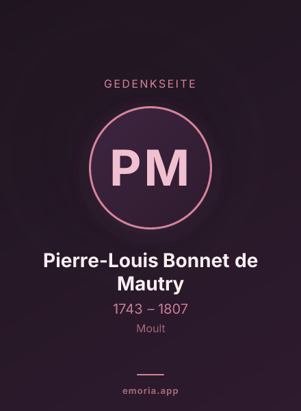Gedenkportrait von Pierre-Louis Bonnet de Mautry