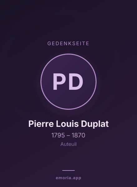 Gedenkportrait von Pierre Louis Duplat