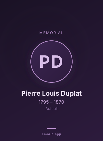 Memorial portrait of Pierre Louis Duplat