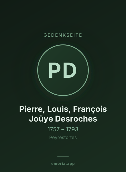 Gedenkportrait von Pierre, Louis, François Joüye Desroches