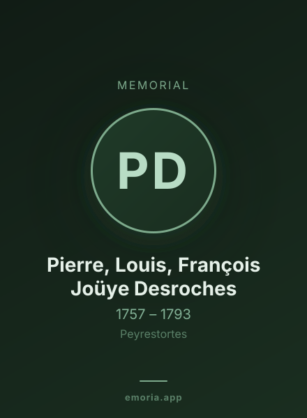 Memorial portrait of Pierre, Louis, François Joüye Desroches