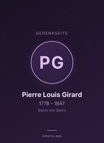 Gedenkportrait von Pierre Louis Girard