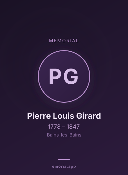 Memorial portrait of Pierre Louis Girard