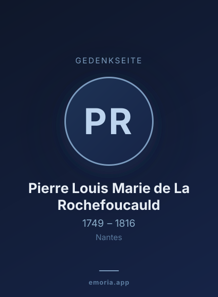Gedenkportrait von Pierre Louis Marie de La Rochefoucauld