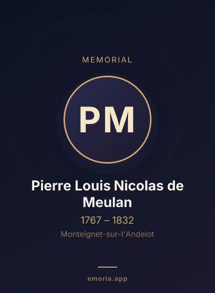 Memorial portrait of Pierre Louis Nicolas de Meulan