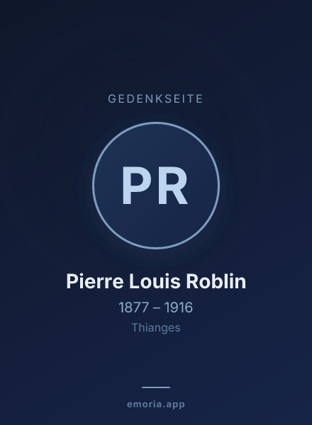 Gedenkportrait von Pierre Louis Roblin