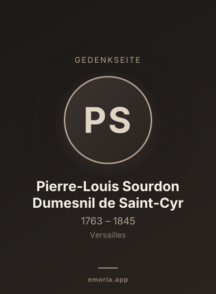 Gedenkportrait von Pierre-Louis Sourdon Dumesnil de Saint-Cyr