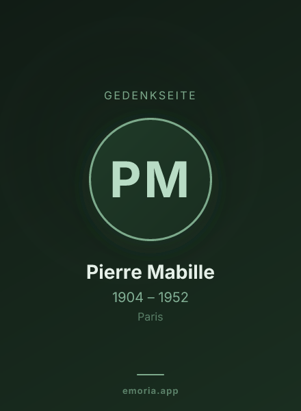 Gedenkportrait von Pierre Mabille