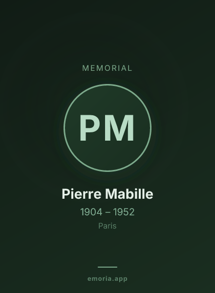 Memorial portrait of Pierre Mabille