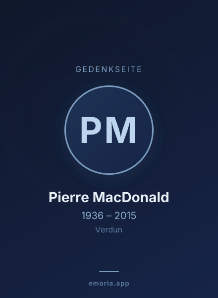 Gedenkportrait von Pierre MacDonald