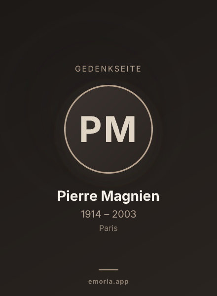 Gedenkportrait von Pierre Magnien