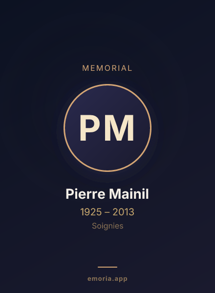 Memorial portrait of Pierre Mainil
