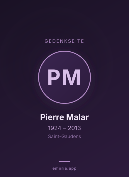 Gedenkportrait von Pierre Malar