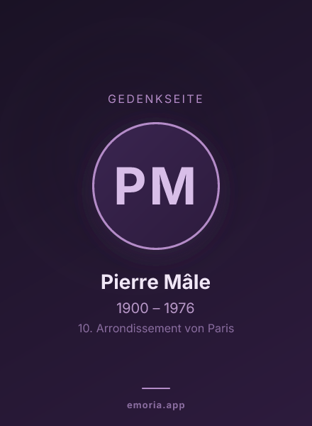 Gedenkportrait von Pierre Mâle