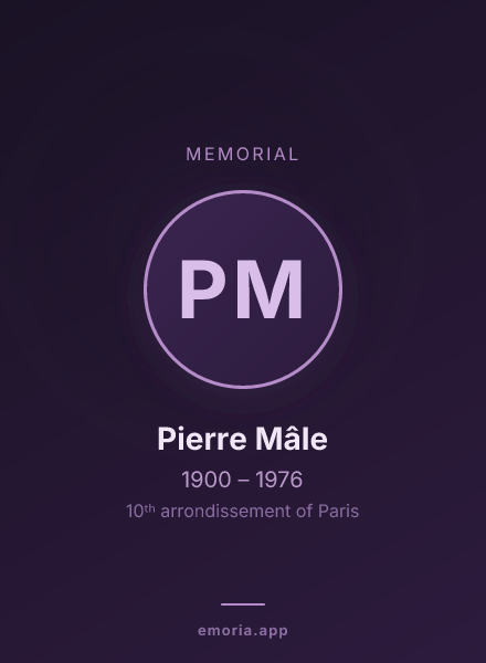 Memorial portrait of Pierre Mâle