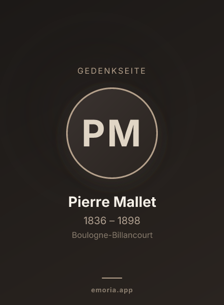Gedenkportrait von Pierre Mallet