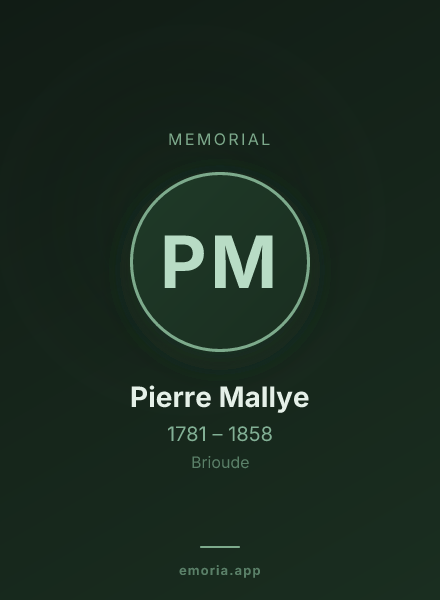 Memorial portrait of Pierre Mallye