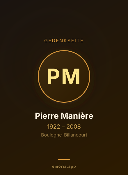 Gedenkportrait von Pierre Manière