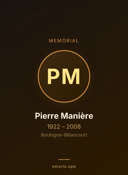 Memorial portrait of Pierre Manière
