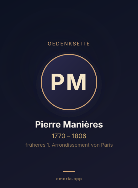 Gedenkportrait von Pierre Manières