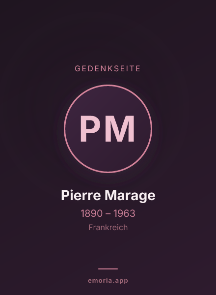 Gedenkportrait von Pierre Marage