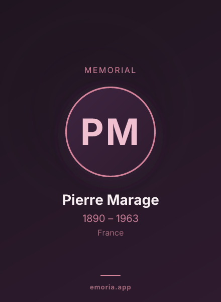 Memorial portrait of Pierre Marage