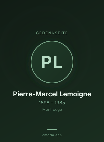 Gedenkportrait von Pierre-Marcel Lemoigne