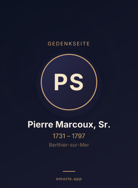Gedenkportrait von Pierre Marcoux, Sr.