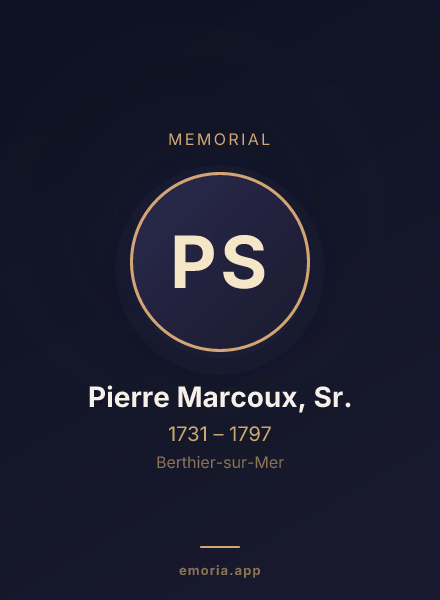 Memorial portrait of Pierre Marcoux, Sr.