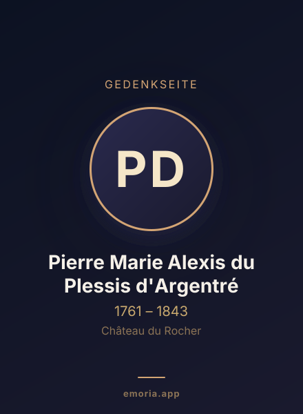 Gedenkportrait von Pierre Marie Alexis du Plessis d'Argentré