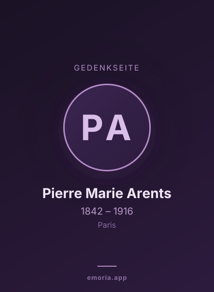 Gedenkportrait von Pierre Marie Arents