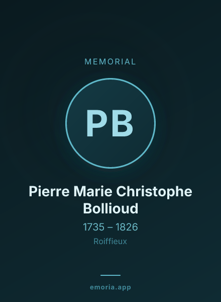 Memorial portrait of Pierre Marie Christophe Bollioud