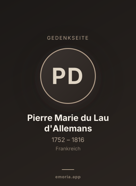 Gedenkportrait von Pierre Marie du Lau d'Allemans