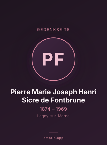 Gedenkportrait von Pierre Marie Joseph Henri Sicre de Fontbrune