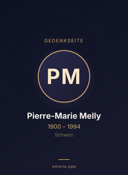 Gedenkportrait von Pierre-Marie Melly