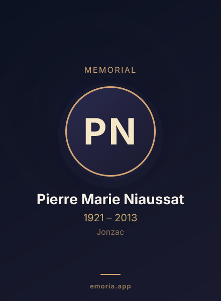 Memorial portrait of Pierre Marie Niaussat