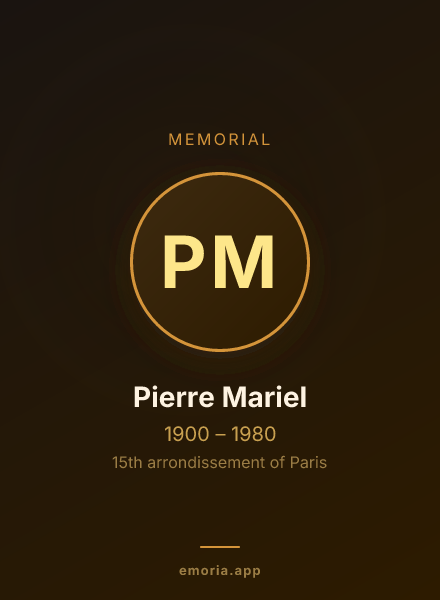 Memorial portrait of Pierre Mariel