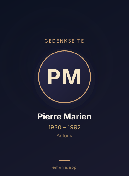 Gedenkportrait von Pierre Marien