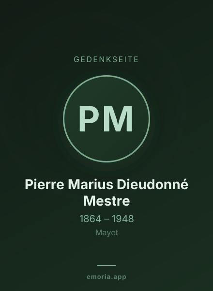 Gedenkportrait von Pierre Marius Dieudonné Mestre