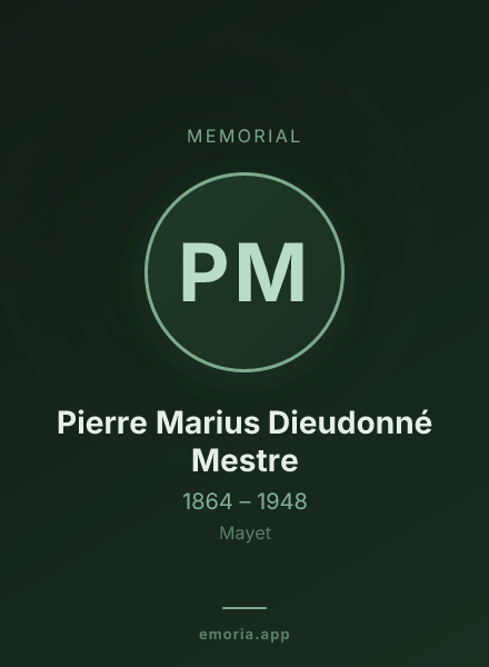 Memorial portrait of Pierre Marius Dieudonné Mestre
