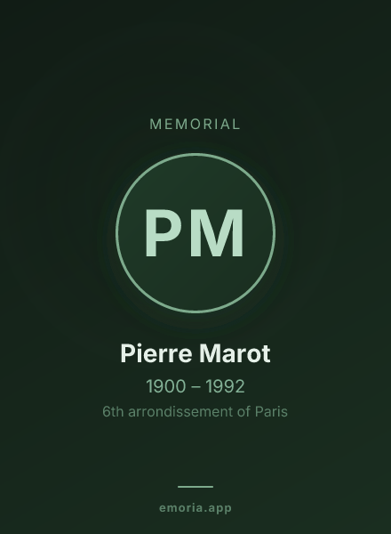 Memorial portrait of Pierre Marot