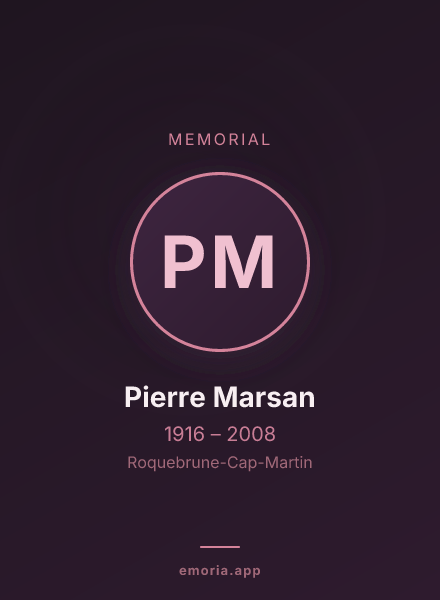 Memorial portrait of Pierre Marsan