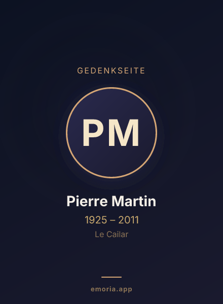 Gedenkportrait von Pierre Martin