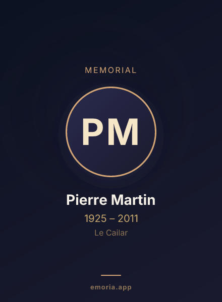 Memorial portrait of Pierre Martin